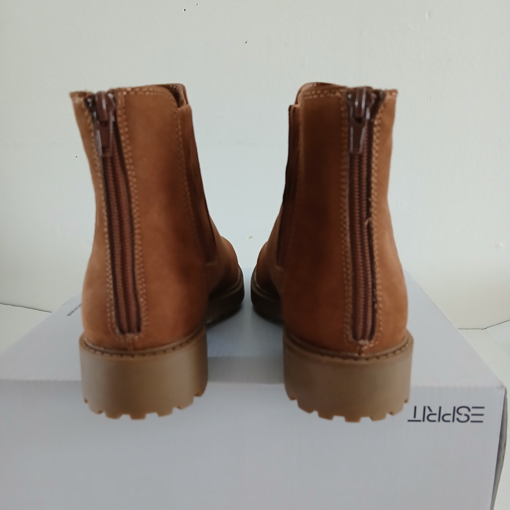 Esprit Tan Suede Ankle Booties Size 7.5 M Shania - Picture 4 of 11